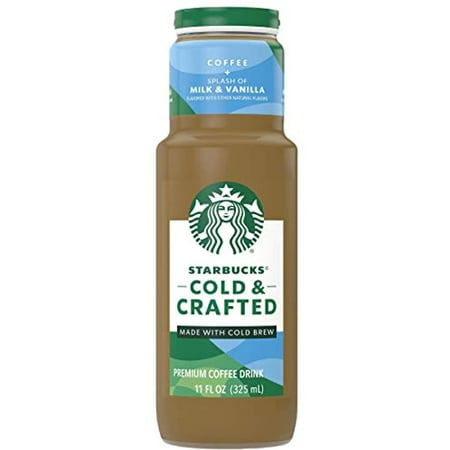 Starbucks Cold & Crafted Coffee  Coffee + a Splash of Milk & Vanilla  11Oz Bottles (12 Pack)