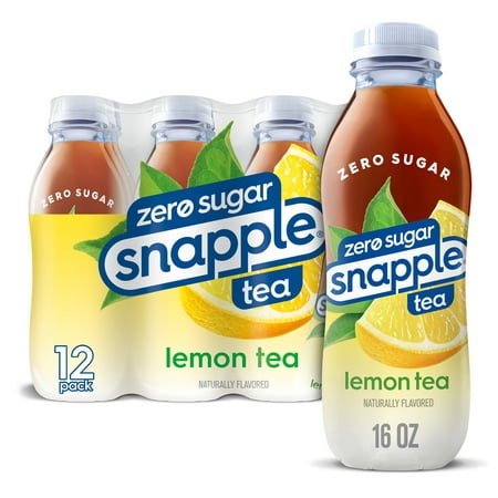 Snapple Zero Sugar Lemon  Bottled Tea Drink  16 Fl Oz  12 Bottles