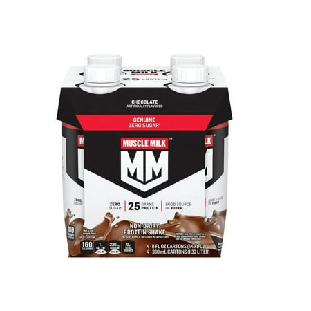 Muscle Milk  Genuine Protein Shake  Chocolate  11 Fl Oz Carton  4 Pack