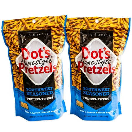 Dot S Southwest Seasoned Pretzel Twists - Bold and Zesty Southwest Pretzel Sticks - 2  16oz Bags