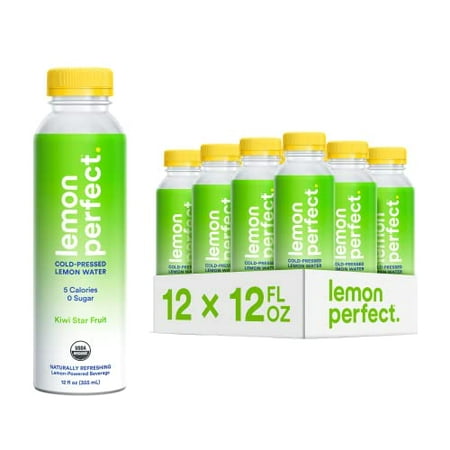 Lemon Perfect  Organic Cold-Pressed Lemon Water  Squeezed from Real Fruit  Flavored Water  Sugar-Free  Keto Certified  No Artificial Ingredients  Kiwi