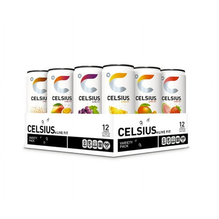 CELSIUS Official Variety Pack  Functional Essential Energy Drink  12 Fl Oz (Pack of 12)