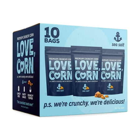 LOVE CORN Sea Salt | Delicious Crunchy Corn Snack | 1.6oz X10 Bags | Non-GMO  Gluten-Free  Plant Based  Low-Sugar…
