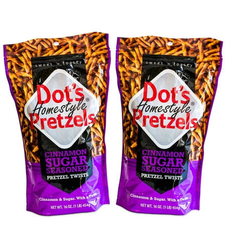 Dot S Cinnamon Sugar Pretzel Twists - Coated with Delicious Cinnamon Flavor - 2  16oz Bags