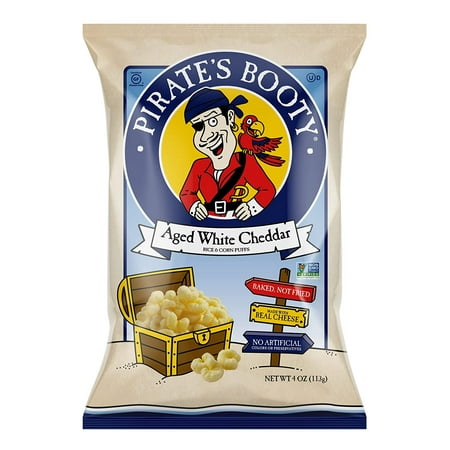 Pirate S Booty Aged White Cheddar Cheese Puffs  Gluten Free  Kids Snacks for Lunch Box  Healthy Kids Snacks  4Oz Grocery Size Snack Bag