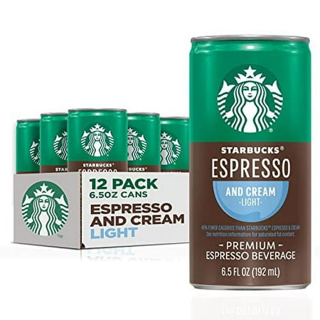 Starbucks Ready to Drink Coffee  Espresso & Cream Light   6.5oz Cans (12 Pack) (Packaging May Vary)