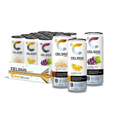 CELSIUS Sparkling Classic Pop Pack  Functional Essential Energy Drink 12 Fl Oz (Pack of 12)