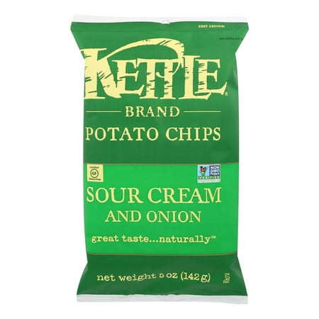 Kettle Brand Potato Chips - Sour Cream and Onion - Case of 15 - 5 Oz.