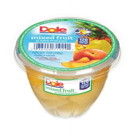 Dole Mixed Fruit in 100% Fruit Juice Cups  Peaches/Pears/Pineapple  7 Oz Cup  12/Box  (20902549)