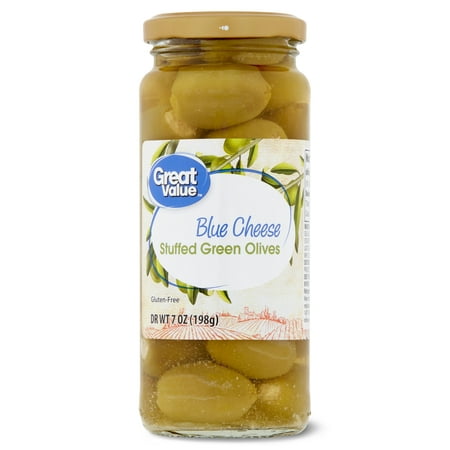Great Value Premium Green Olives Stuffed with Blue Cheese  7 Oz
