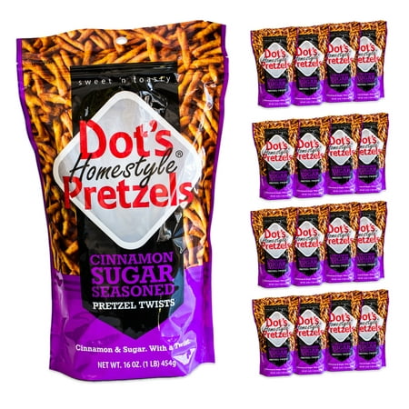 Dot S Cinnamon Sugar Pretzel Twists - Coated with Delicious Cinnamon Flavor - 16  16oz Bags