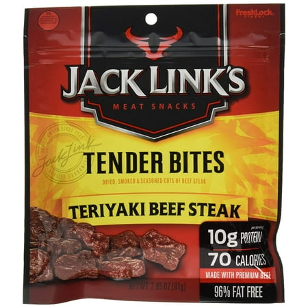 Jack Link S Premium Cuts Beef Steak Tender Bites  Teriyaki  2.85 Oz (Case of 8)