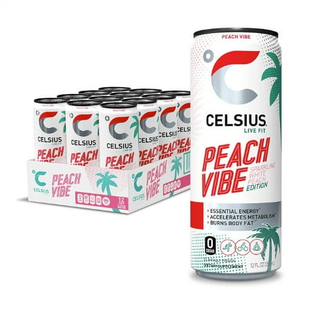 CELSIUS Sparkling Orange  Functional Essential Energy Drink 12 Fl Oz (Pack of 12)