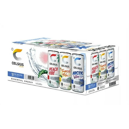 Celsius Essential Energy Sparkling Vibe Variety Pack (12 Fl. Oz.  18 Pk.)