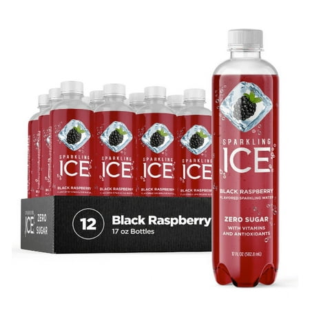 Sparkling ICE  Black Raspberry Sparkling Water  Zero Sugar Flavored Water  with Vitamins and Antioxidants  Low Calorie Beverage  17 Fl Oz Bottles (2 P