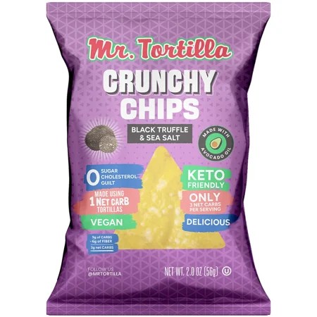 Mr. Tortilla Keto Crunchy Chips - Black Truffle & Sea Salt