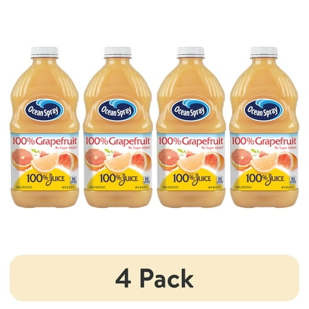 (4 Pack) Ocean Spray 100% Juice  Grapefruit  60 Oz Bottle