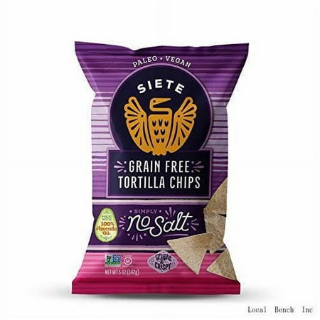 Siete Tortilla Chips | Grain Free | Gluten Free Chips | Paleo & Vegan Snacks | Non GMO | No Salt  5 Ounce (Pack of 6)