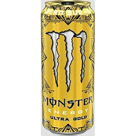 Monster Energy Ultra Zero Sugar Energy Drinks 16 Ounce Cans (Ultra Gold  4 Cans)