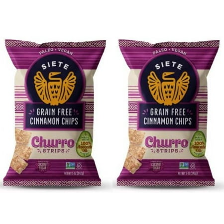 Siete Family Foods Churro Chips  Grain Free  Cinnamon Flavor  5 Oz. Bag - 2 Pack