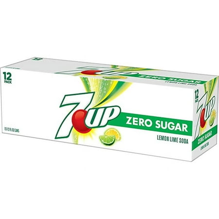 Diet / Zero Sugar 7UP Lemon Lime Soda  Zero Calories and Caffeine Free  12 Fl Oz Cans (pack of 12)