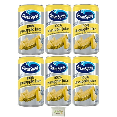 Ocean Spray 100% Pineapple Juice | from Concentrate | 7.2 Oz. - Pack of 6