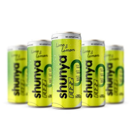 Shunya Fizz Lime & Lemon | Sugar Free Soft Drink | 0 Calories & No Aspartame | Supercharged with Green Tea & Vitamin C | Pack of 6 (300 Ml X 6)