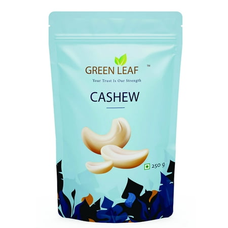 Green Leaf Premium 100% Natural Dry Fruits Silver Whole Cashew Nuts Kaju 250Gm Hand Sorted Healthy High Antioxidants Diet Naturally Sweet & Tasty Zipl