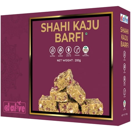 D Alive Shahi Kaju Barfi  Nutrient-Rich and Healthy Indian Sweets/Mithai/Snack  Sugar-Free  100% Natural  Soy-Free  Low Carb  No Preservatives  Diabet