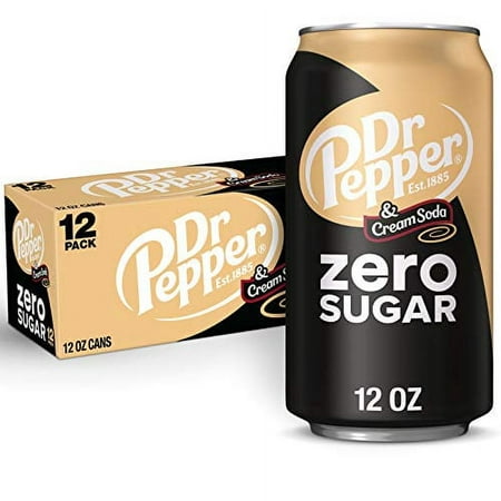 Dr Pepper and Cream Soda Zero Sugar  12 Fl Oz Cans  12 Pack