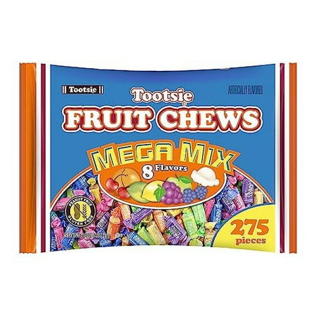 Tootsie Roll Fruit Chews Mega Mix 8 Flavors- 4 Pounds of Soft Fruity Rainbow Candy â€“ 5 Classic Flavors Plus 3 BONUS Flavors - Peanut and Gluten