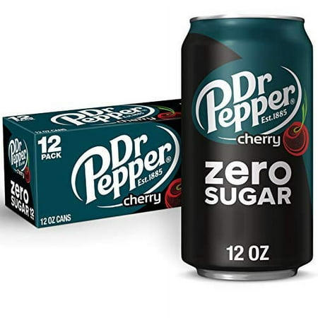 Dr Pepper Cherry Zero Sugar Soda  12 Fl Oz Cans  12 Pack