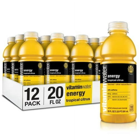 Vitaminwater Energy Electrolyte Enhanced Water W/ Vitamins  Tropical Citrus Drinks  20 Fl Oz  12 Pack