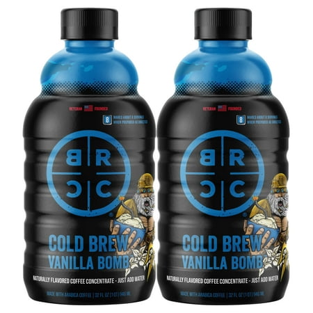 (2 Pack) Black Rifle Coffee Company Vanilla Bomb Cold Brew Coffee  Multi-Serve Concentrate  32 Oz