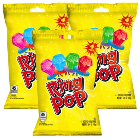 Ring Pops 1.4 Ounces Individually Wrapped Fun Candy for Halloween Candy Bowls Party Favor Sweets Decor Trick or Treat Candies Basket Bag Fillers Stock