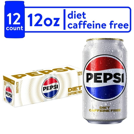 Diet Pepsi Cola Caffeine Free Soda Pop  12 Fl Oz  12 Pack Cans