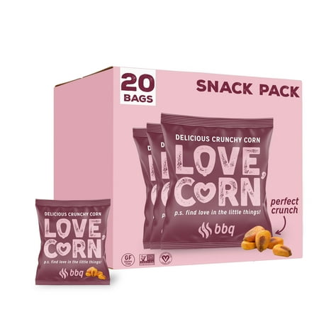 LOVE CORN BBQ 0.7oz X 20 Bags - Delicious Crunchy Corn Snacks