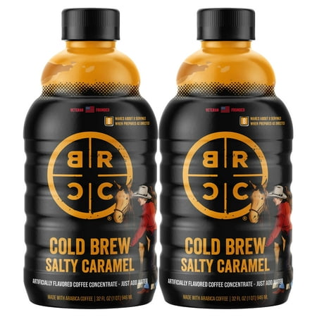(2 Pack) Black Rifle Coffee Company Salty Caramel Cold Brew Coffee  Multi-Serve Concentrate  32 Oz