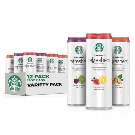 Starbucks Rtd Energy Drink  Refreshers  3 Flavor Variety Pack   12Oz Sleek Cans (12 Pack)