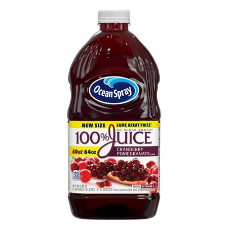 Ocean Spray 100% Juice  Cranberry Pomegranate  64 Fl Oz Bottle (Pack of 8)