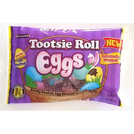 Tootsie Roll (1 Bag) - Candy Coated Individually Wrapped Easter Egg Shaped - Net Wt. 3.5 Oz / 99 G