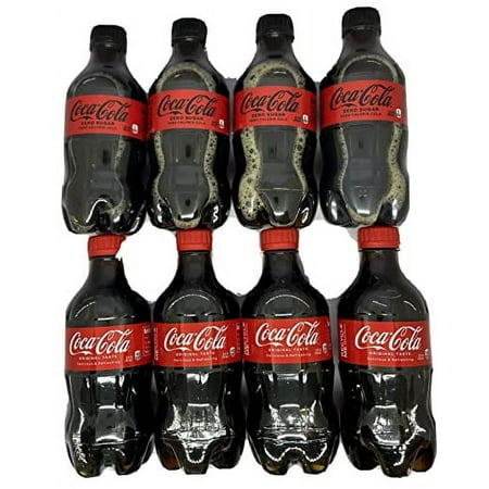 Coca Cola Drinks  Coca Cola and Coca Cola Zero Sugar Bottles  12Oz Bottles  Pack of 8  Bundled with Langs Recipe Card  Coca Cola Lunchbox Drinks  Coca