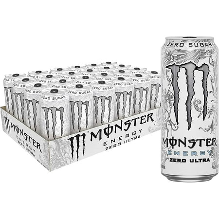 Monster Energy Zero Ultra  Sugar Free Energy Drink  16 Fl Oz (Pack of 24)