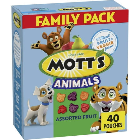 Deliciously Fun Mott S Fruit Flavored Snacks - Assorted Animals  Gluten-Free - 40 Count