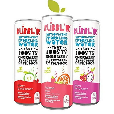 Berry Nect R  and Pomegranate Acai Refresh R  Antioxidant Sparkling Water with Natural Caffeine  0G Sugar  Gluten Free  All Natural Flavors  12 Fl Oz 