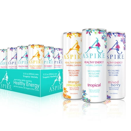 Aspire Healthy Energy Drink with Natural Caffeine - No Calories  Sugar and Carbs | Vitamins B  C  & Biotin | No Preservatives  Gluten Free | Suitable 