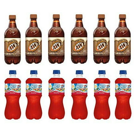 Soft Drinks Pack   20 Oz   Pack of 12 a&W ROOT   HAWAIIAN PUNCH FRUIT JUICY RED JUICE DRINK