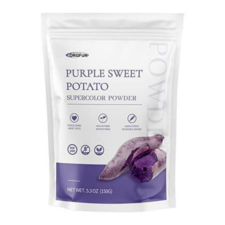 ORGFUN Purple Sweet Potato Powder  100% Natural Ube (Purple Yam) Powder  Locally Sourced  No Additives Gluten Free 5.3 Oz
