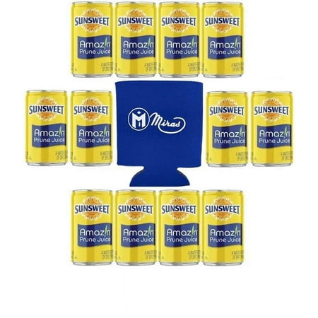 Of 12) Sunsweet Amazin Prune Juice 7.5Oz Cans ( Foam Can Cooler Included!)