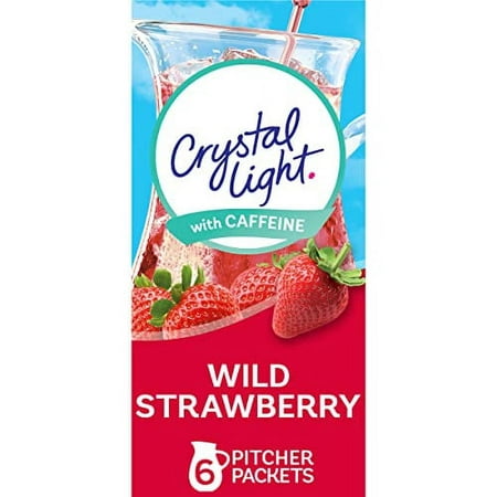 Crystal Light Sugar-Free Energy Wild Strawberry Low Calories Powdered Drink Mix 6 Count Pitcher Packets